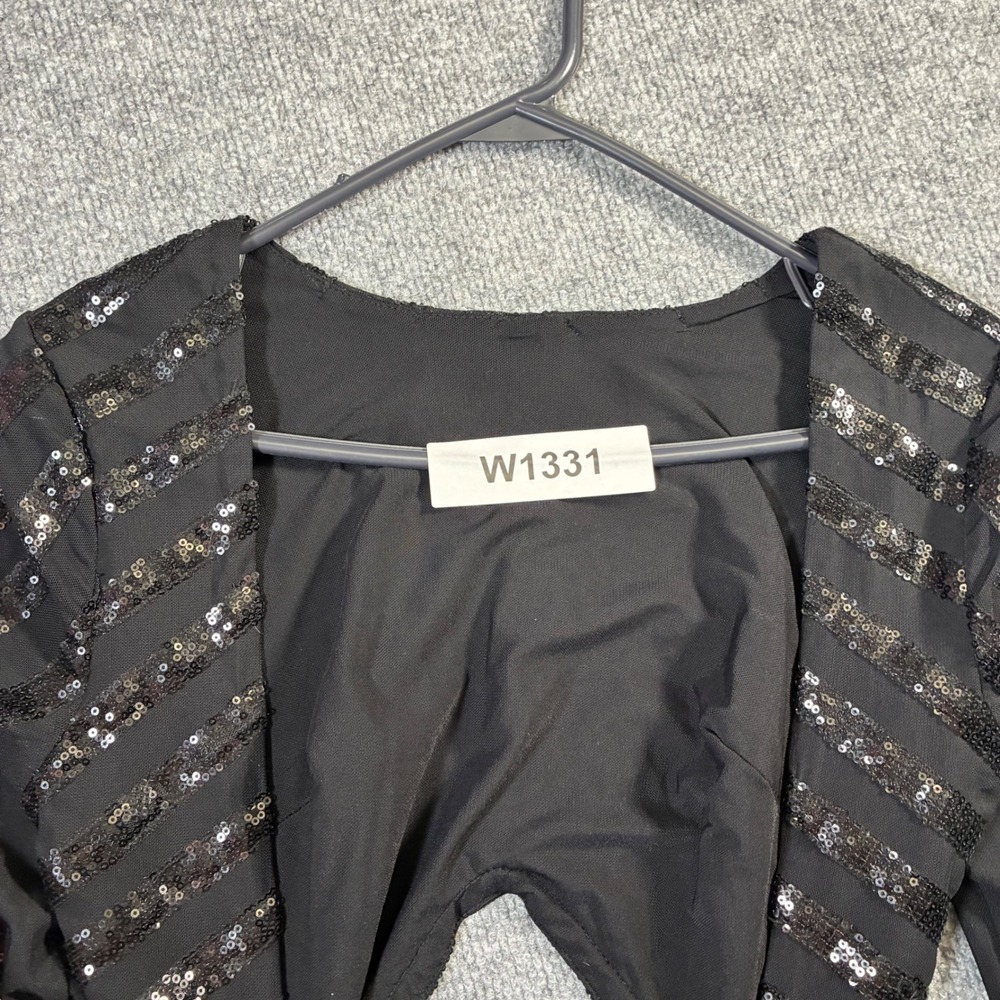 House of CB Sequin Mini Dress Womens XS Black Cutout Open Back Long Sleeve - Picture 15 of 15